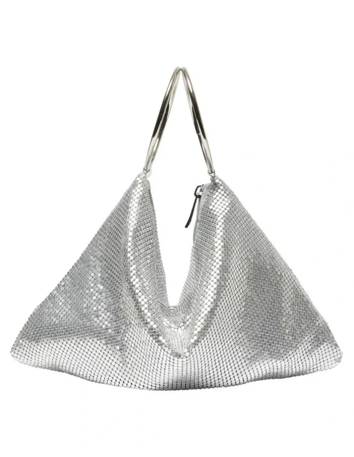 Ravella Cass Evening Bag in Silver Mesh