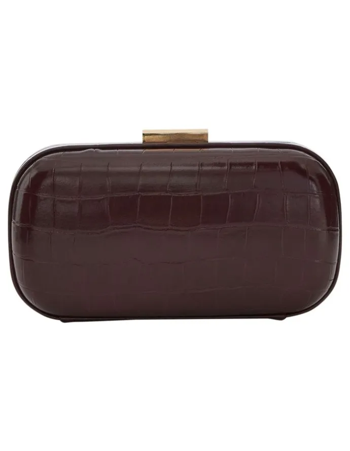 Ravella Chic Clutch Bag in Bordeaux Croc