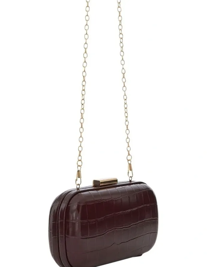 Ravella Chic Clutch Bag in Bordeaux Croc