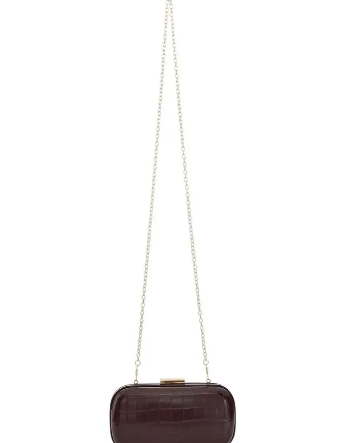 Ravella Chic Clutch Bag in Bordeaux Croc