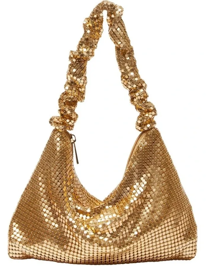 Ravella Disco Bag in Gold Mesh
