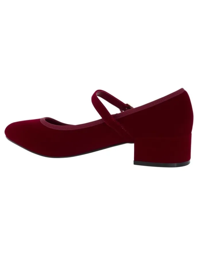 Ravella Juliet Heeled Shoes in Wine Velvet