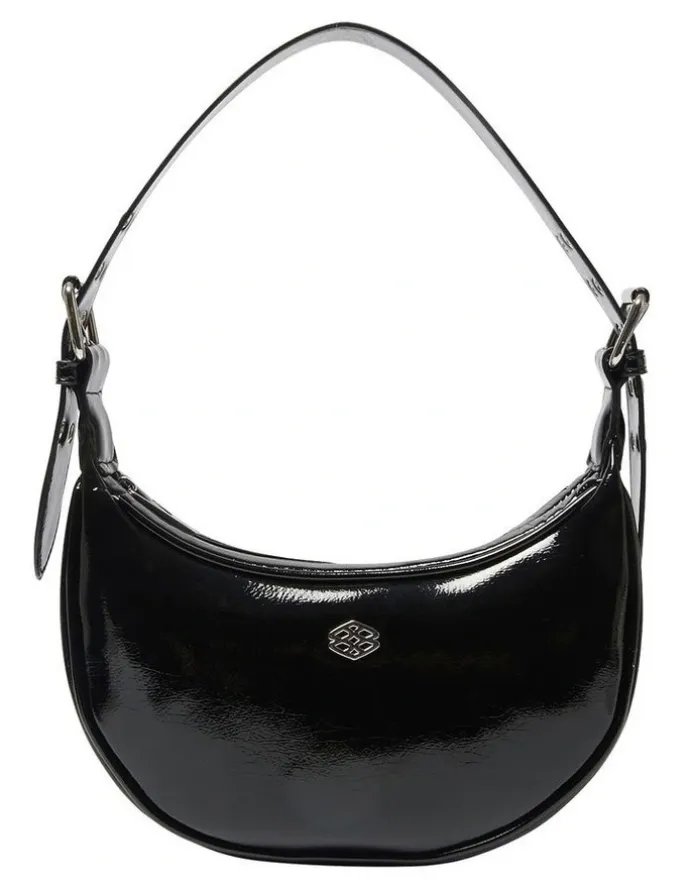 Ravella Karma Bag in Black Crinkle Patent