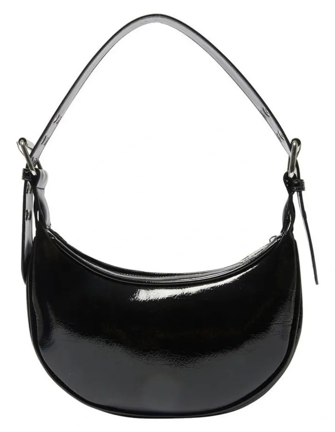 Ravella Karma Bag in Black Crinkle Patent