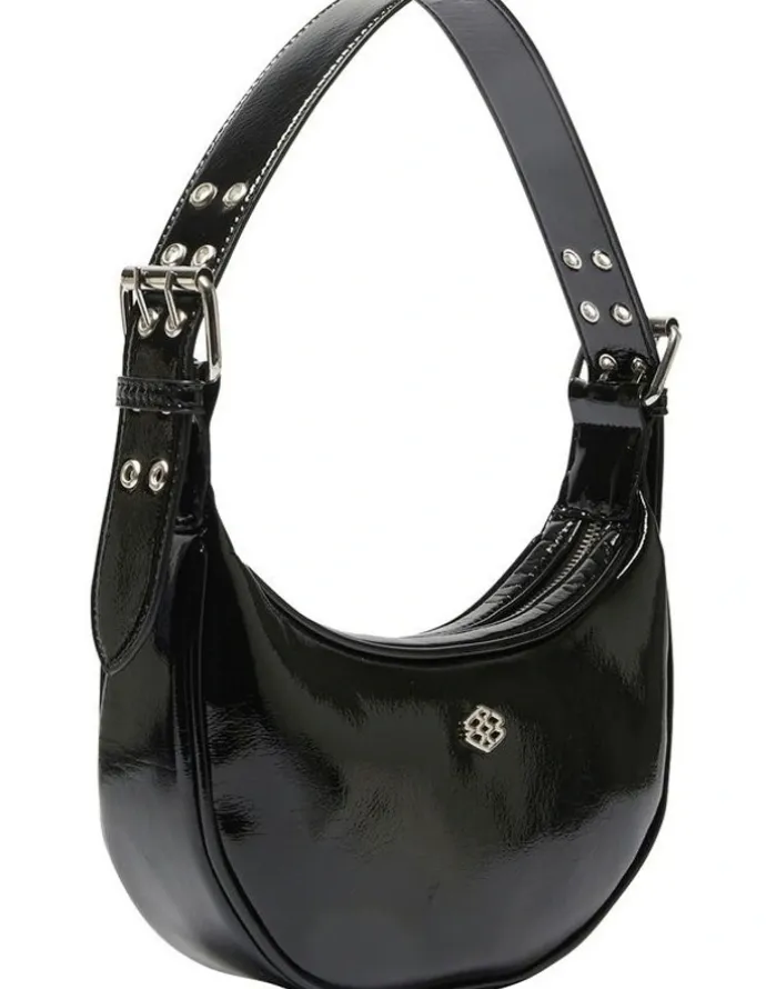 Ravella Karma Bag in Black Crinkle Patent