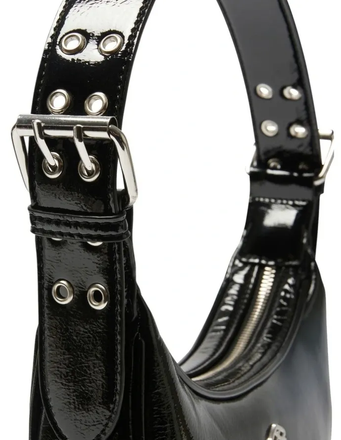 Ravella Karma Bag in Black Crinkle Patent