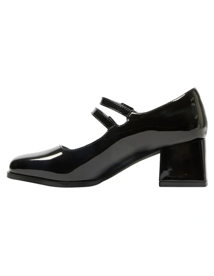 Ravella Metro Heeled Shoes in Black Patent