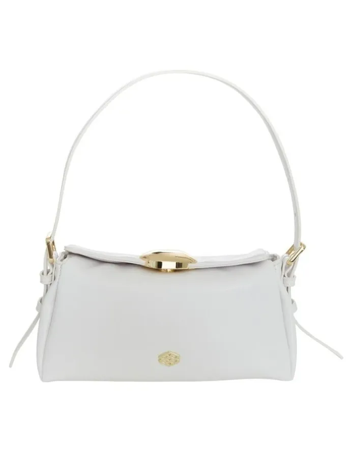 Ravella Nixie Shoulder Bag in White Crinkle