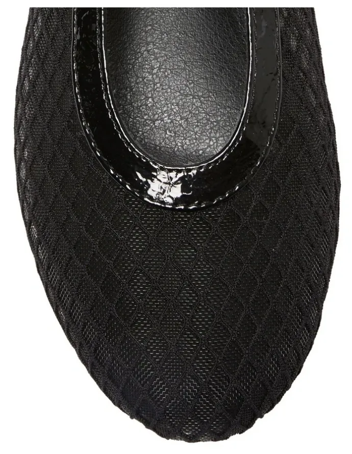 Ravella Reign Ballet Flats in Black Mesh