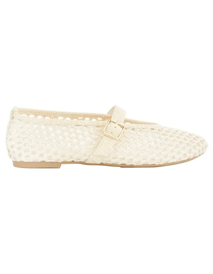 Ravella Renn Flat Shoes in Ivory Mesh