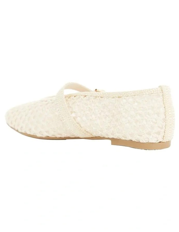 Ravella Renn Flat Shoes in Ivory Mesh