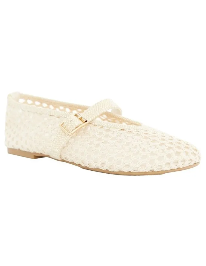Ravella Renn Flat Shoes in Ivory Mesh