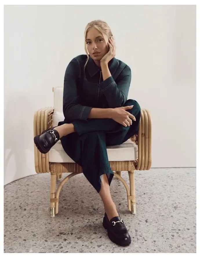 Ravella Samuel Flat Shoes in Black Smooth