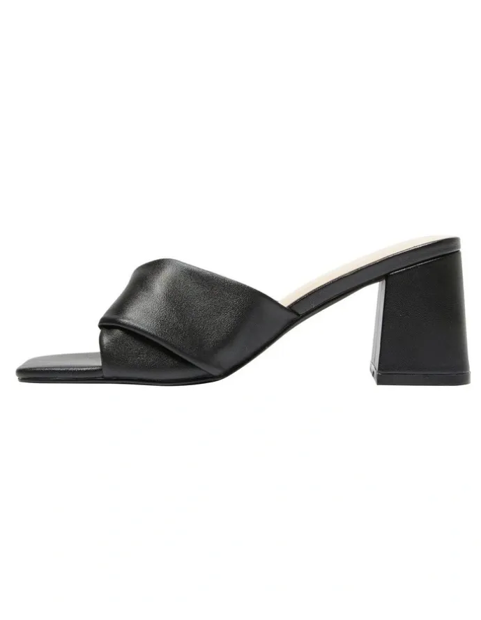 Ravella Skye Heel Sandals in Black Smooth