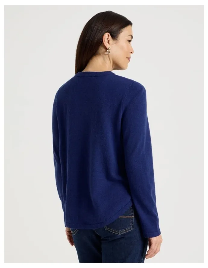 Regatta Cable Front Jumper With Plaited Neck Band in Marine