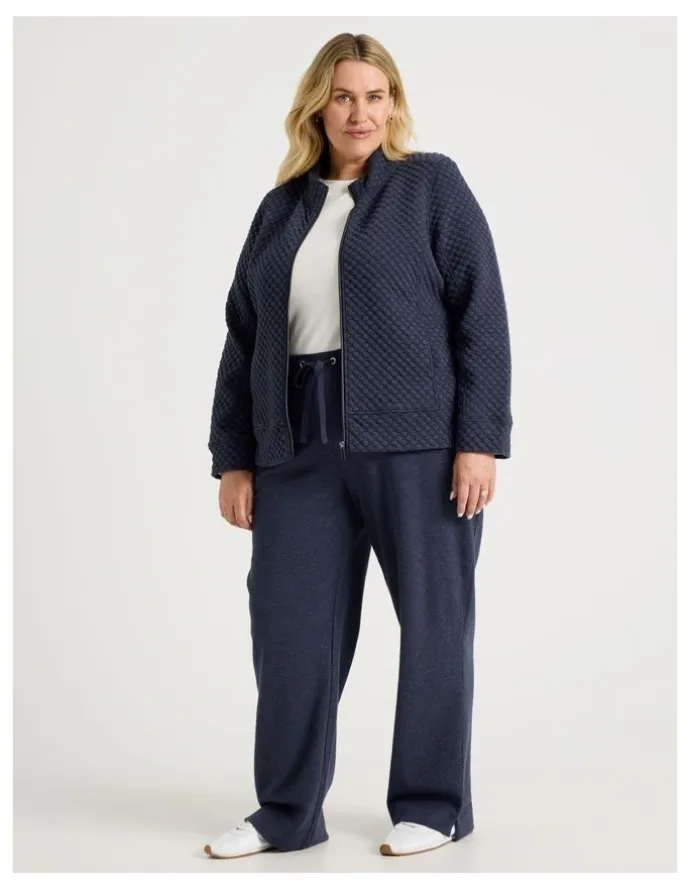 Regatta Drawcord Waist Full Length Straight Leg Trackpant in Navy Marle