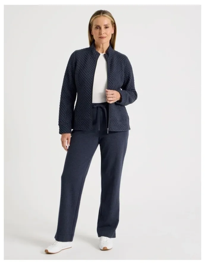 Regatta Drawcord Waist Full Length Straight Leg Trackpant in Navy Marle