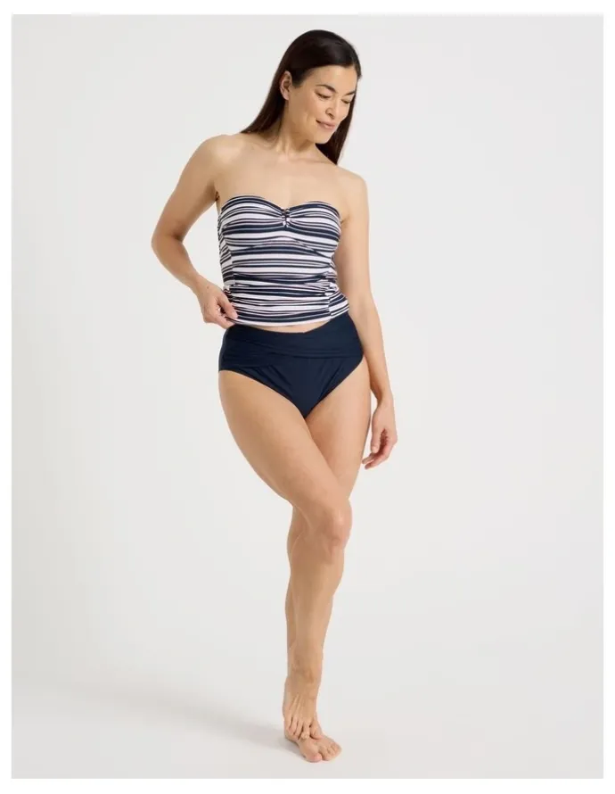 Regatta Katie Ruched Cross Front Bikini Bottom in Midnight