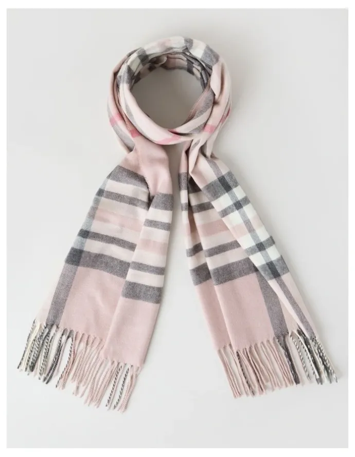 Regatta Plaid Cashmink Winter Scarf in Blush