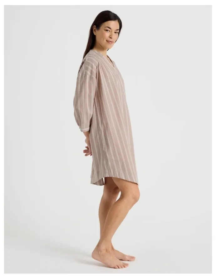 Regatta Relax Woven 3/4 Sleeve Long Nightie in Ginger Stripe