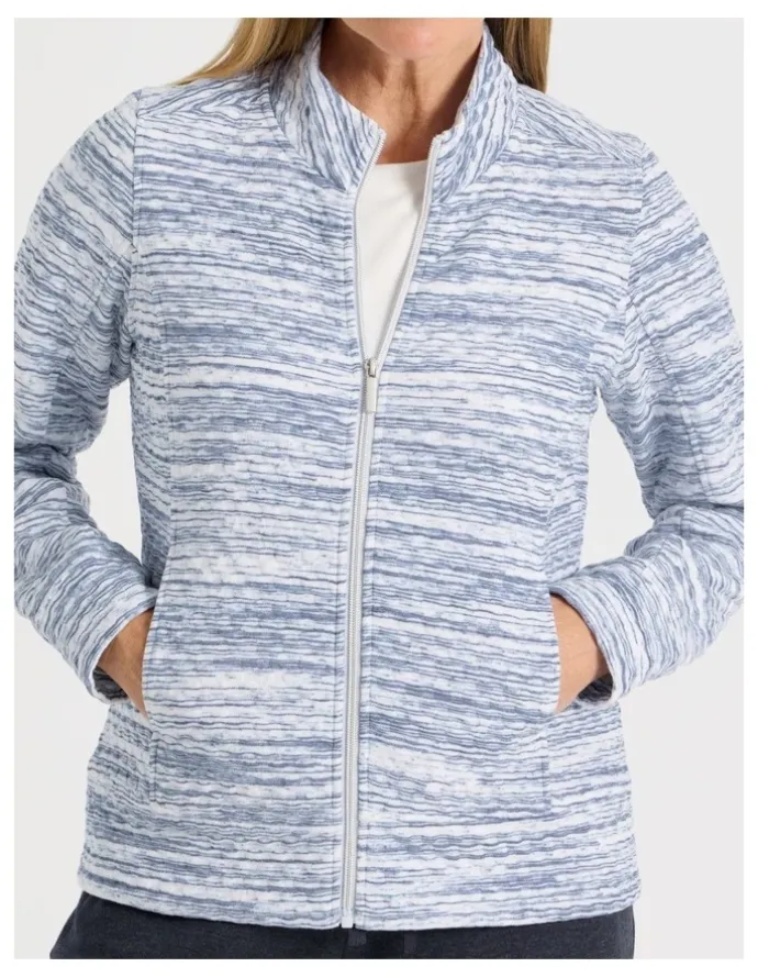 Regatta Zip Through Sweat Top With Princess Seams in Blue Spacedye