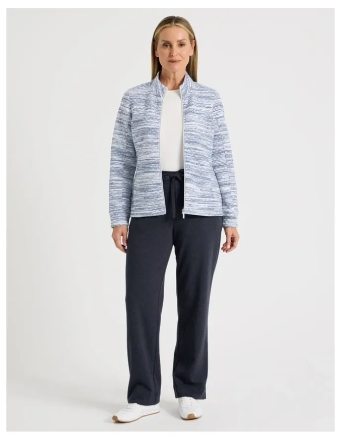 Regatta Zip Through Sweat Top With Princess Seams in Blue Spacedye