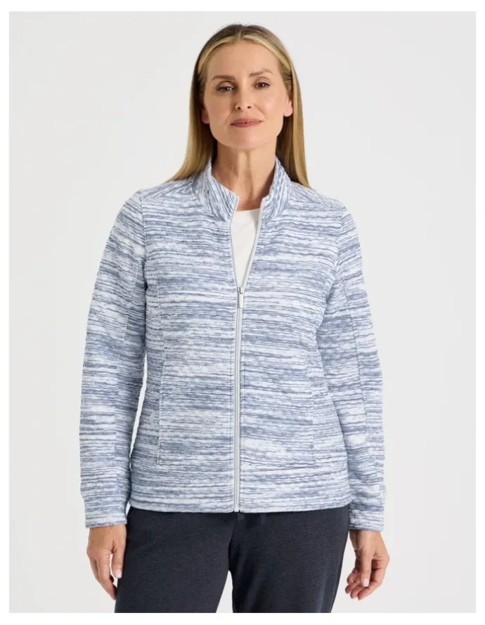 Regatta Zip Through Sweat Top With Princess Seams in Blue Spacedye