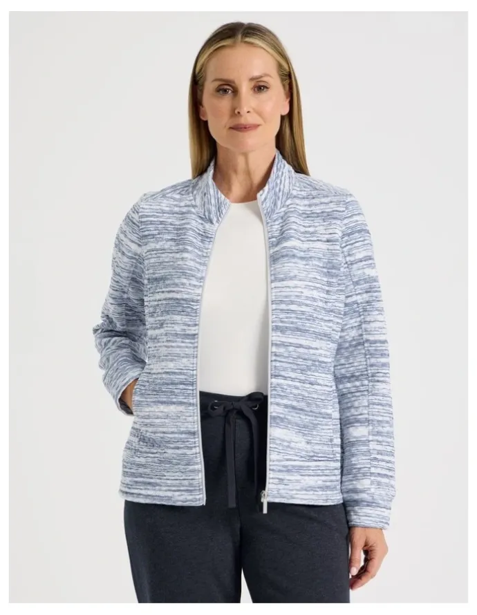 Regatta Zip Through Sweat Top With Princess Seams in Blue Spacedye