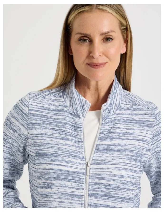 Regatta Zip Through Sweat Top With Princess Seams in Blue Spacedye
