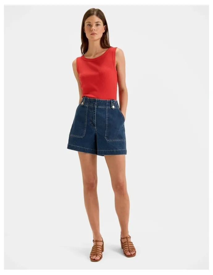 Review Farrah Denim Shorts in Blue Rinse