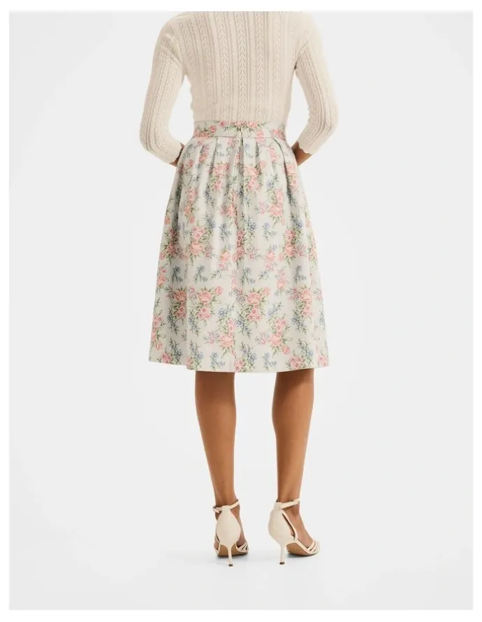 Review Marie Pleated Skirt in Blue
