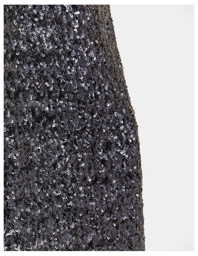 Review Sasha Sequin Pencil Skirt in Ink