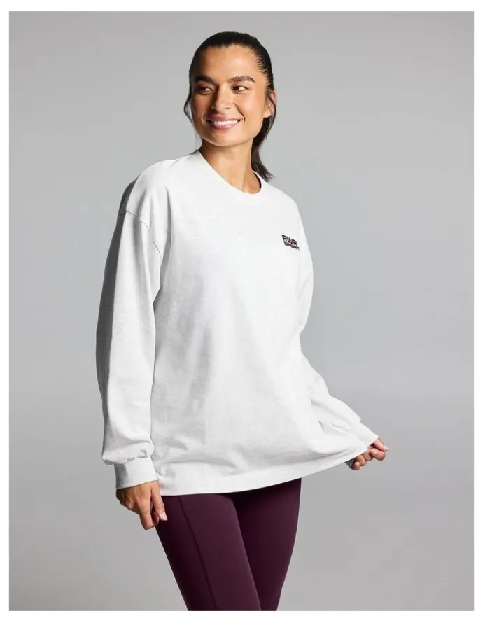 Rockwear Baggy Fit Long Sleeve Tee Light Grey Marle