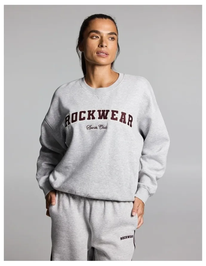 Rockwear Cosy Fleece Crew Mid Grey Marle