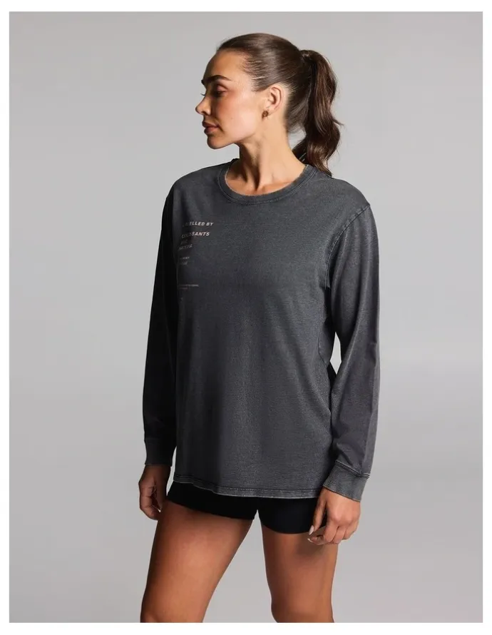 Rockwear Loose Fit Long Sleeve Tee in Black Acid