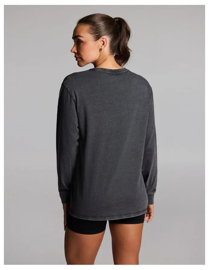 Rockwear Loose Fit Long Sleeve Tee in Black Acid