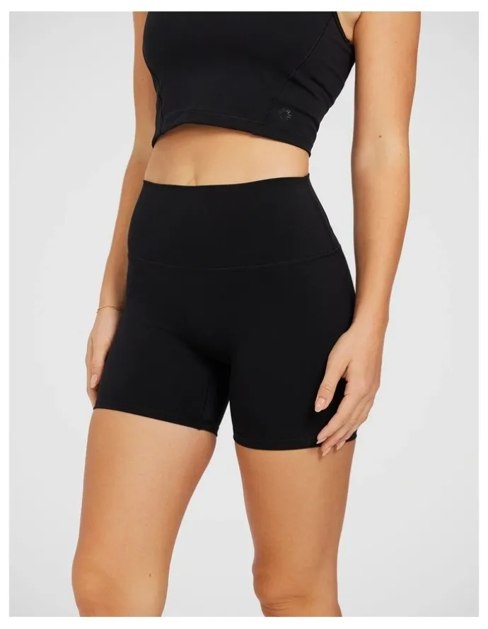 Rockwear No Front Seam Scrunch Bum Mid Thigh Tight in Black