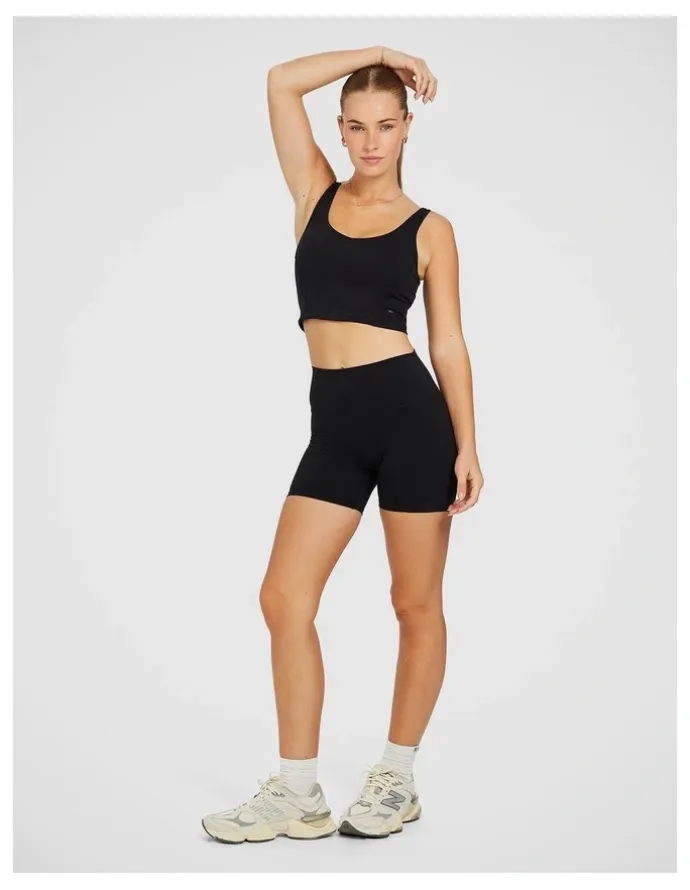 Rockwear No Front Seam Scrunch Bum Mid Thigh Tight in Black