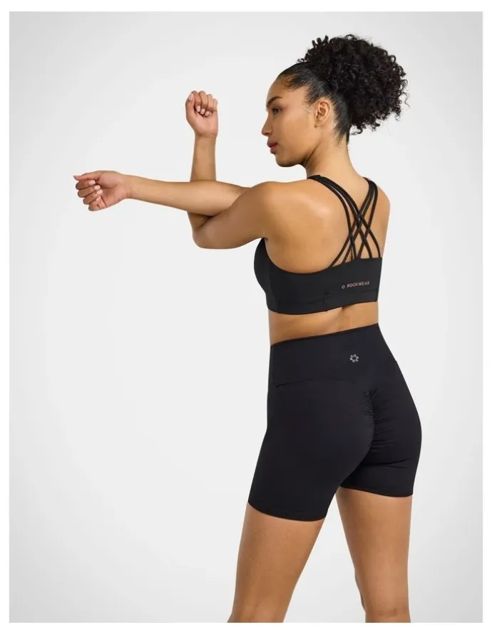 Rockwear Scrunch Bum Bike Shorts in Black