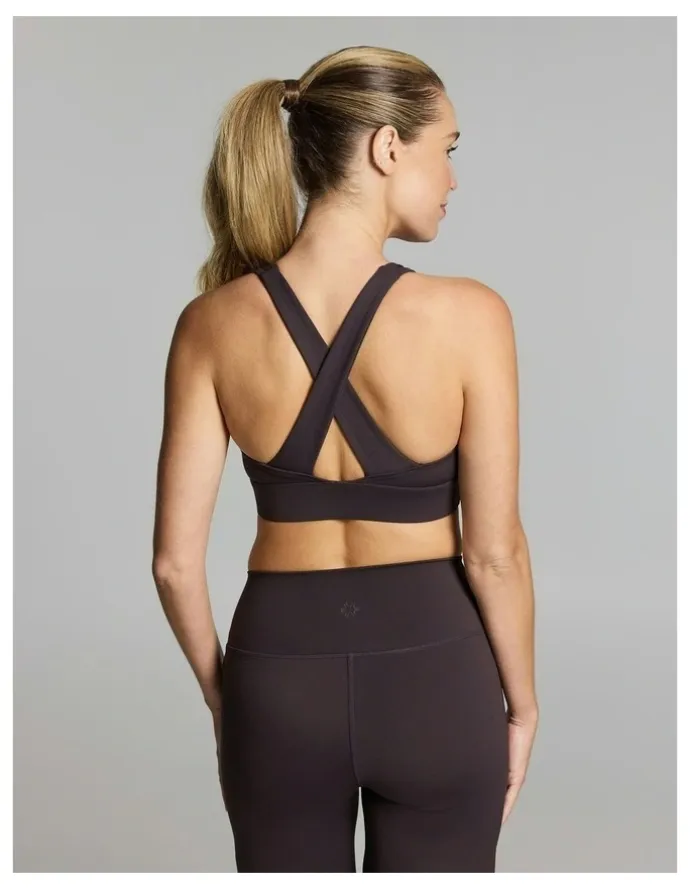 Rockwear Twist Front Medium Impact Sports Bra Nutmeg