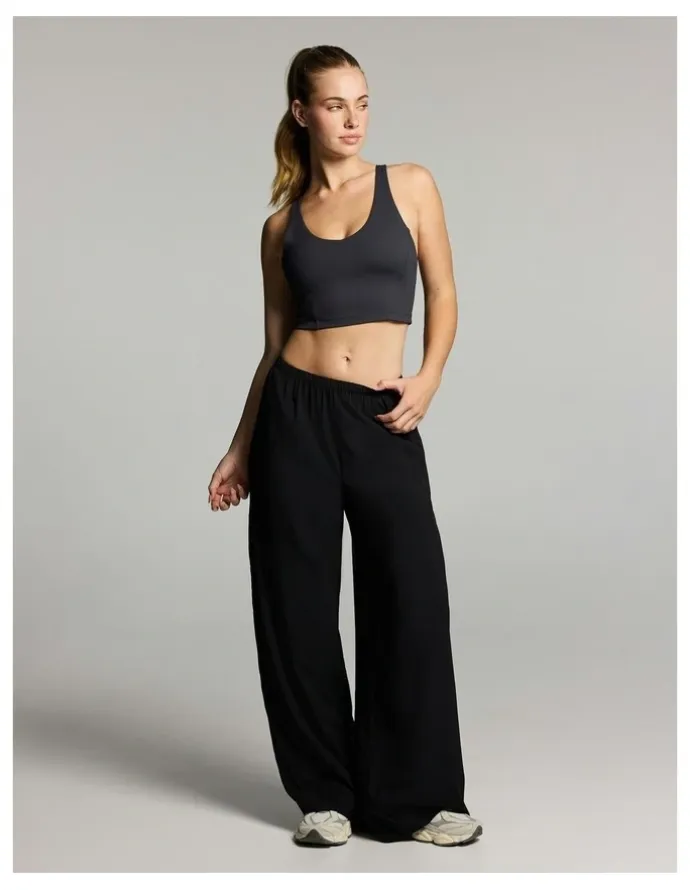 Rockwear V Neck Low Impact Longline Sports Bra Dark Grey