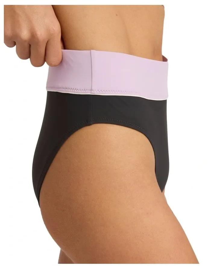Roxy Active Colourblock High Waist Bikini Bottom in Multi