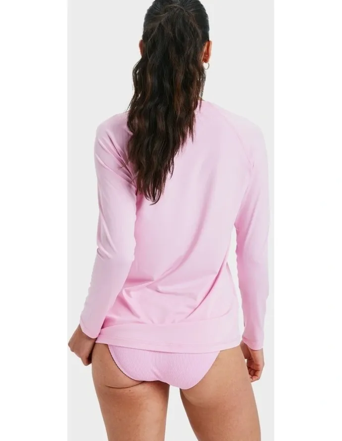 Roxy Essentials Long Sleeve Rash Vest in Pink
