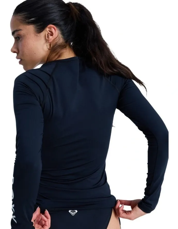 Roxy Essentials Long Sleeve One Piece Rash Vest in Black