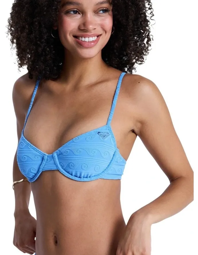 Roxy Paradise Wave Underwire Bralette Bikini Top Blue