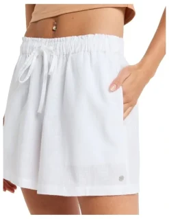 Roxy Place To Be Elastic Waist Shorts in White