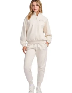 Russell Athletic Lexington Women's Quarter Zip Sweat - Oat Marle