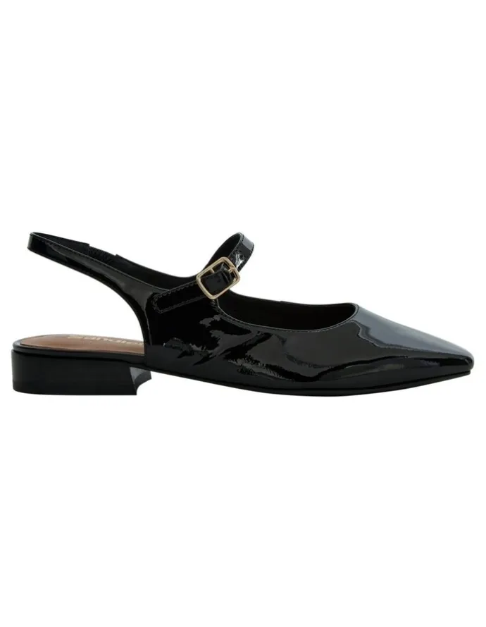 Sandler Everly Flat Shoes in Black Patent Leather