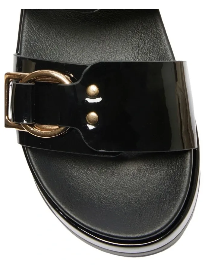 Sandler Fiction Sandals in Black Patent