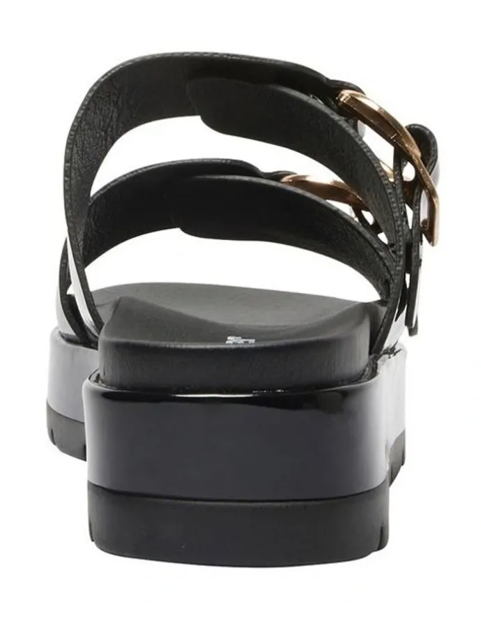 Sandler Fiction Sandals in Black Patent